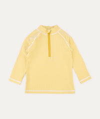 Thumbnail for Seersucker Zip Front Rash Vest -  Yellow Seersucker