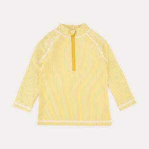 Seersucker Zip Front Rash Vest -  Yellow Seersucker