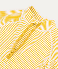 Thumbnail for Seersucker Zip Front Rash Vest -  Yellow Seersucker