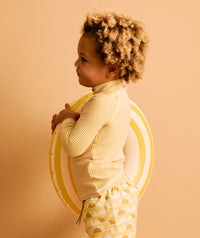 Thumbnail for Seersucker Zip Front Rash Vest -  Yellow Seersucker