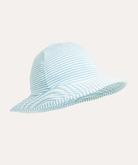 Thumbnail for Seersucker Floppy Swim Hat - Soft Blue Stripe