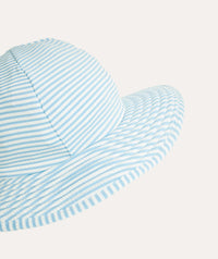 Thumbnail for Seersucker Floppy Swim Hat - Soft Blue Stripe