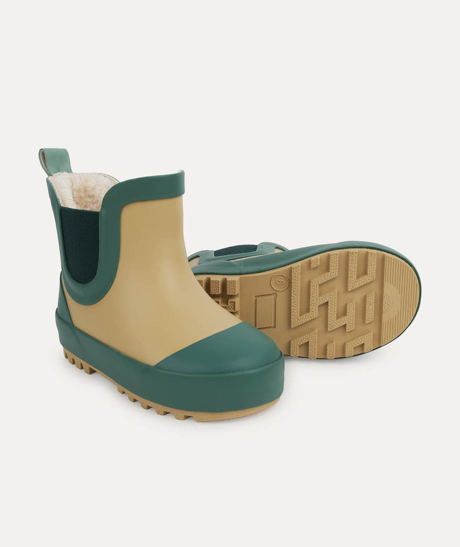 Short Rain Boot - Camel/ Juniper Mix