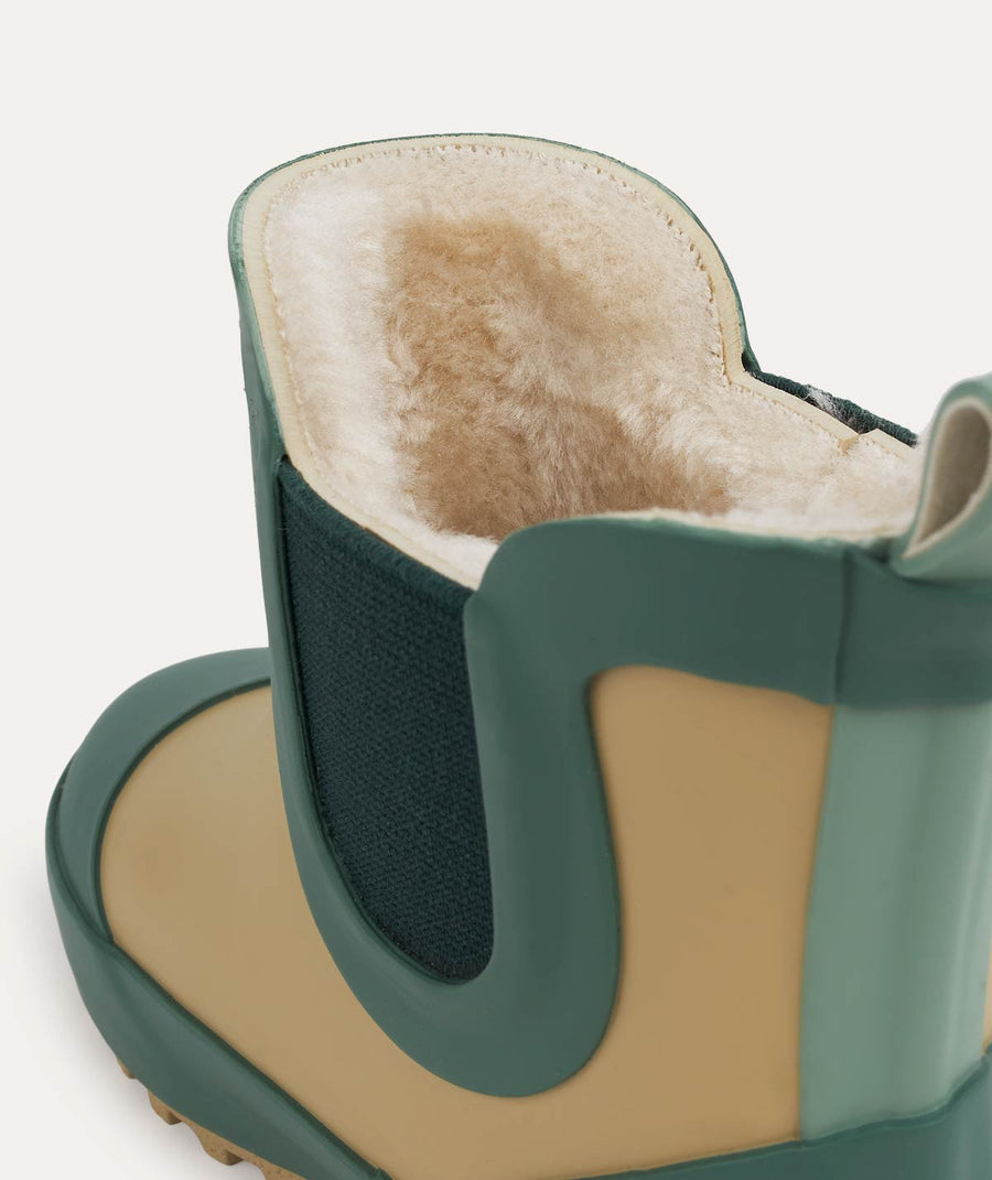 Short Rain Boot - Camel/ Juniper Mix