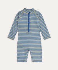 Thumbnail for 3/4 Sleeve Sunsuit -  Blue Stripe