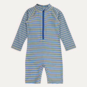 3/4 Sleeve Sunsuit -  Blue Stripe