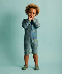 Thumbnail for 3/4 Sleeve Sunsuit -  Blue Stripe