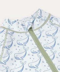 Thumbnail for 3/4 Sleeve Sunsuit -  Bubbles Whale Print