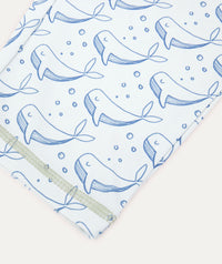 Thumbnail for 3/4 Sleeve Sunsuit -  Bubbles Whale Print