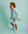 3/4 Sleeve Sunsuit -  Bubbles Whale Print