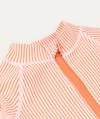 Thumbnail for 3/4 Sleeve Seersucker Sunsuit -  Coral Seersucker