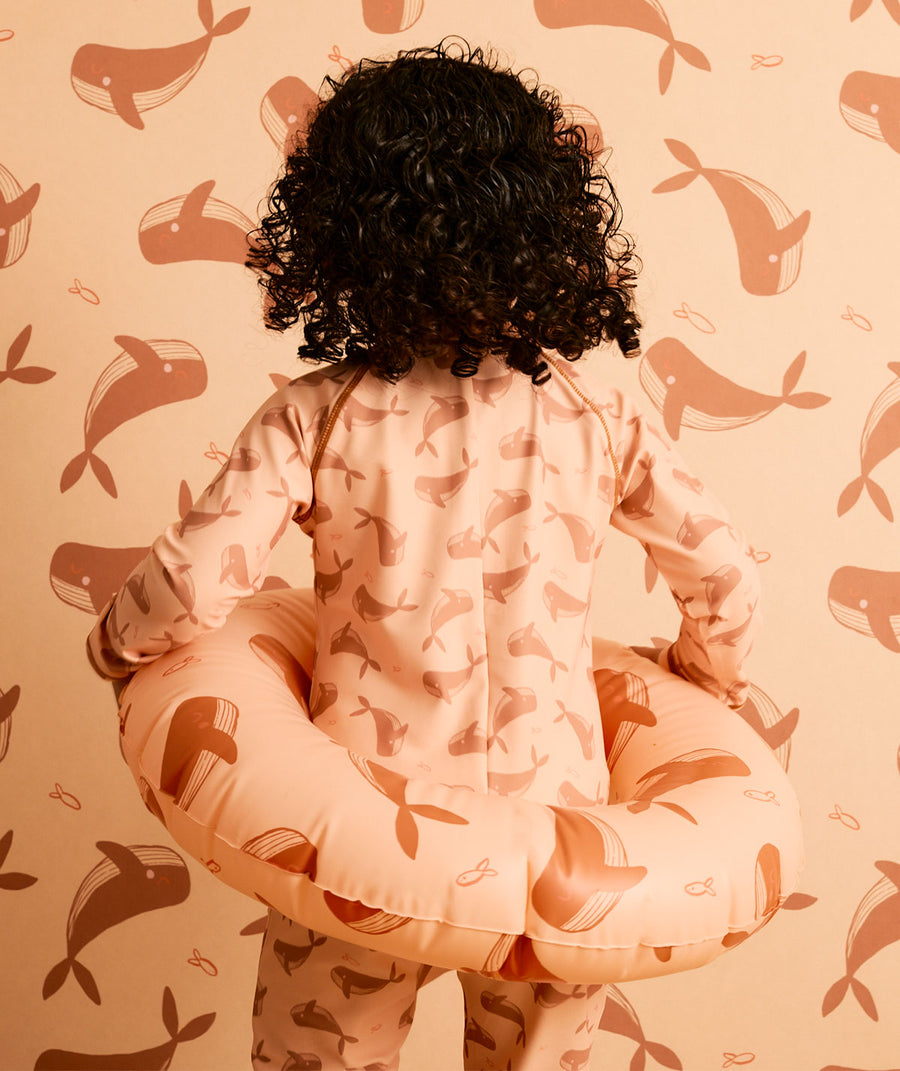 3/4 Sleeve Sunsuit -  Whale Print