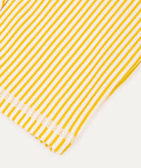 Thumbnail for 3/4 Sleeve Seersucker Sunsuit -  Yellow Seersucker