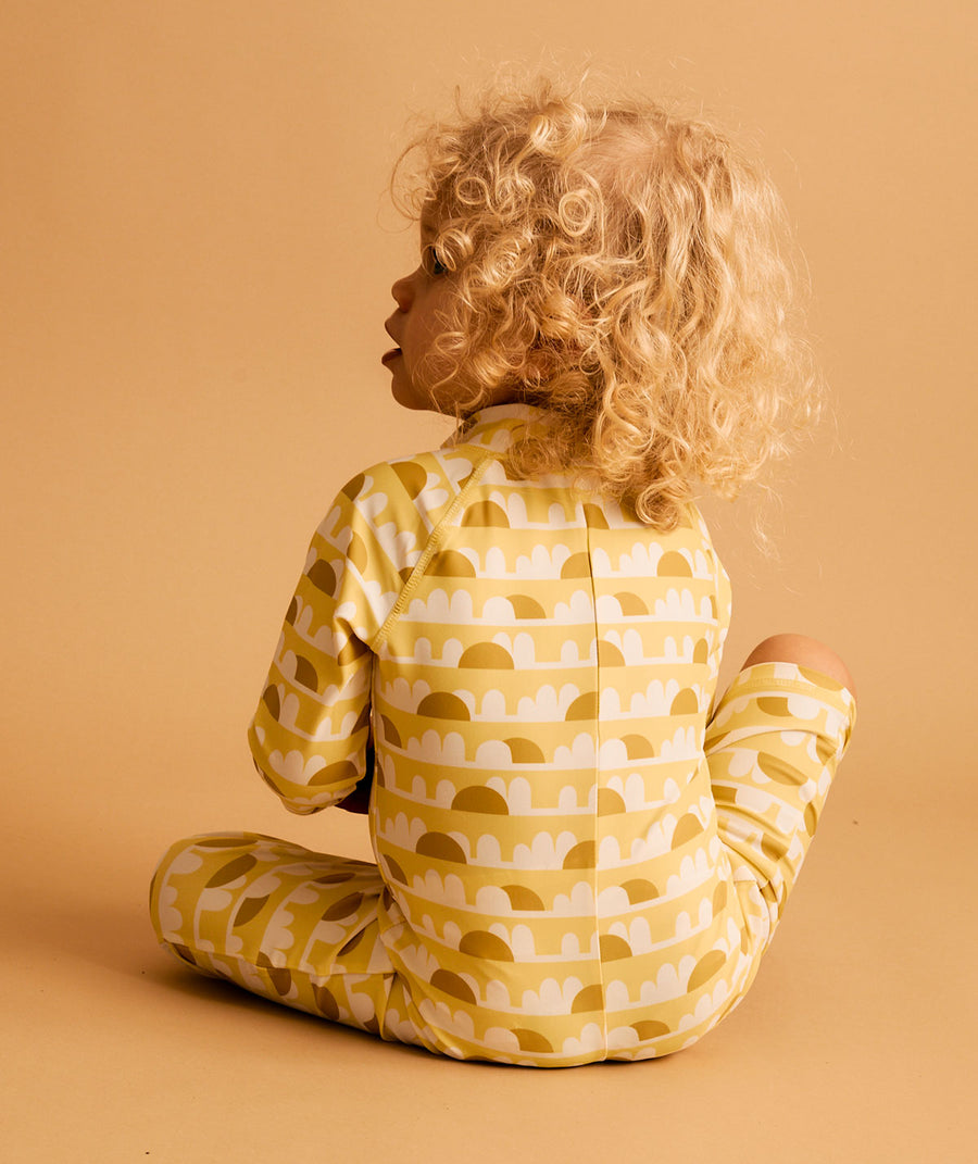 3/4 Sleeve Sunsuit -  Sunshine Print
