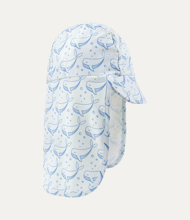 Recycled Sun Hat -  Bubbles Whale Print