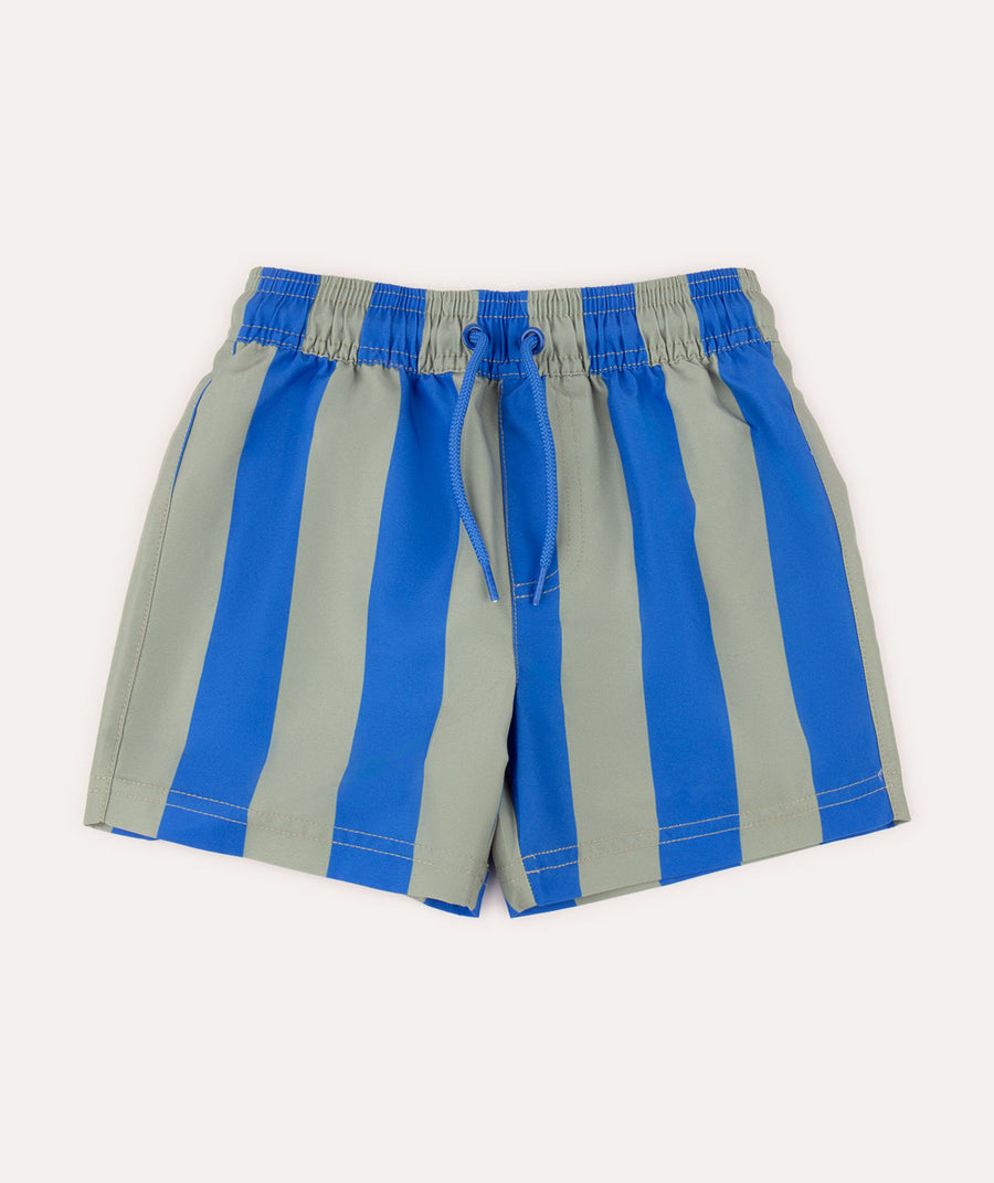 Recycled Swim Shorts -  Blue Stripe