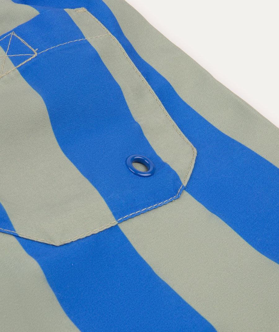 Recycled Swim Shorts -  Blue Stripe