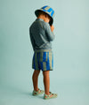 Recycled Swim Shorts -  Blue Stripe