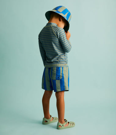Recycled Swim Shorts -  Blue Stripe