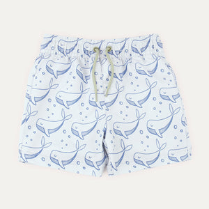 Recycled Swim Shorts -  Bubbles Whale Print