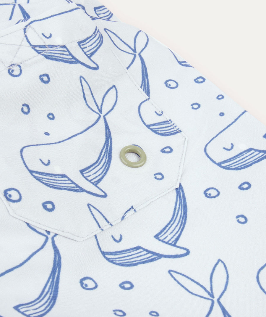 Recycled Swim Shorts -  Bubbles Whale Print