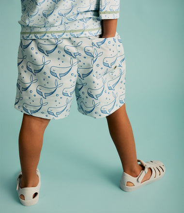 Recycled Swim Shorts -  Bubbles Whale Print