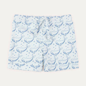 Recycled Swim Trunks -  Bubbles Whale Print