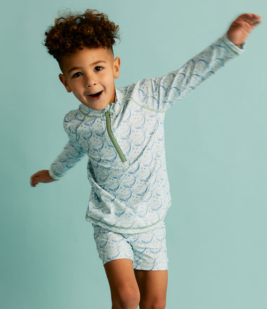 Recycled Swim Trunks -  Bubbles Whale Print