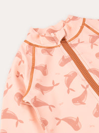 Thumbnail for 3/4 Sleeve Sunsuit -  Whale Print