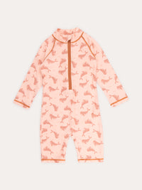Thumbnail for 3/4 Sleeve Sunsuit -  Whale Print