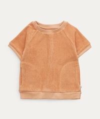 Thumbnail for Towelling Short Sleeve Sweatshirt - Biscuit