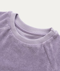 Thumbnail for Towelling Short Sleeve Sweatshirt - Lavender Grey