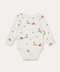 Thumbnail for Jolly Journey Long Sleeve Bodysuit - Tofu Christmas Print