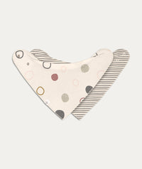 Thumbnail for Interlock Bandana cowl neck - Circles offwhite/Striped grey/anthracite