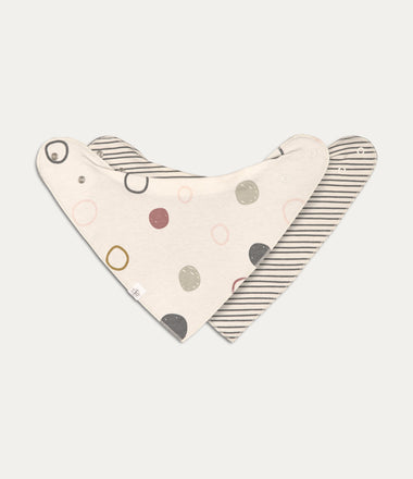 Interlock Bandana cowl neck - Circles offwhite/Striped grey/anthracite