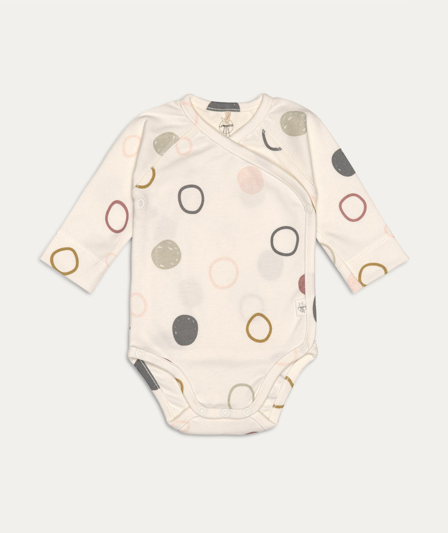 Long Sleeve Bodysuit - Circles Off-white