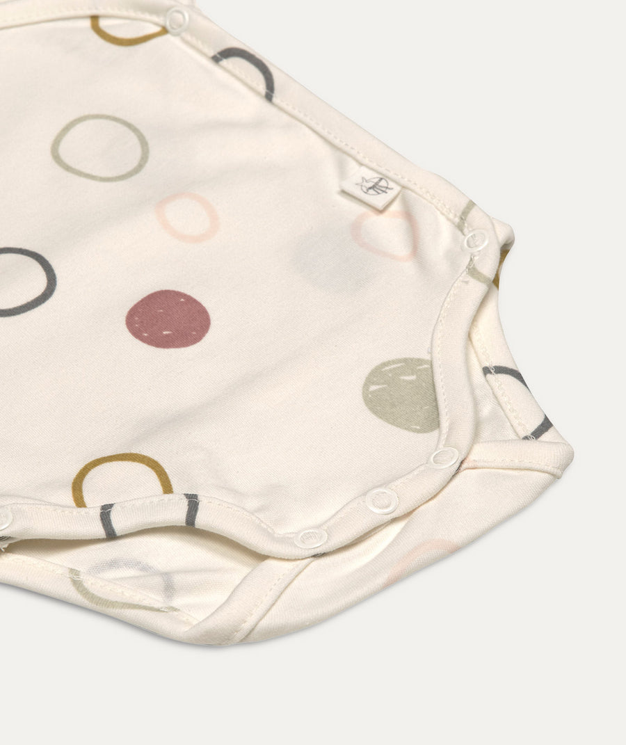 Long Sleeve Bodysuit - Circles Off-white