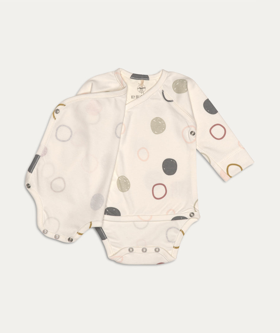 Long Sleeve Bodysuit - Circles Off-white