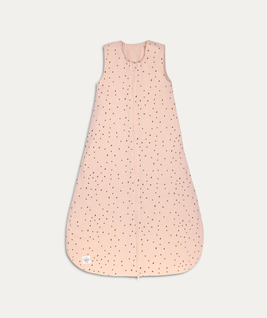 Sleeping Bag Interlock - Dots Powder Pink