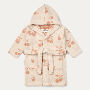 Lilana Yarn Dyed Bathrobe - Peach / Sea Shell