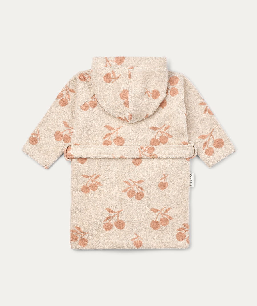Lilana Yarn Dyed Bathrobe - Peach / Sea Shell