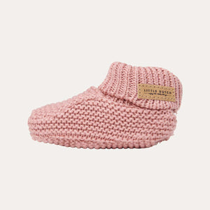 Knitted Baby Booties - Vintage Pink