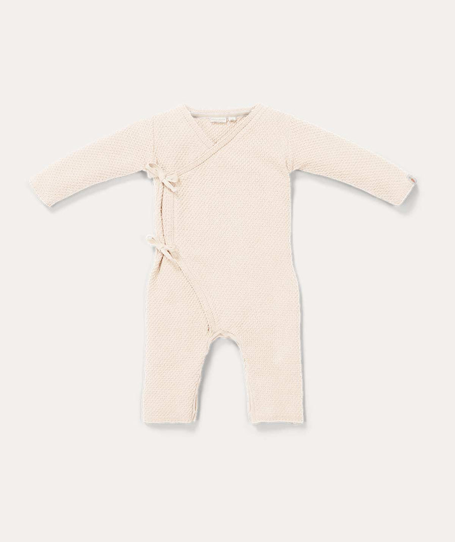 Knitted One Piece Wrap Suit - Sand