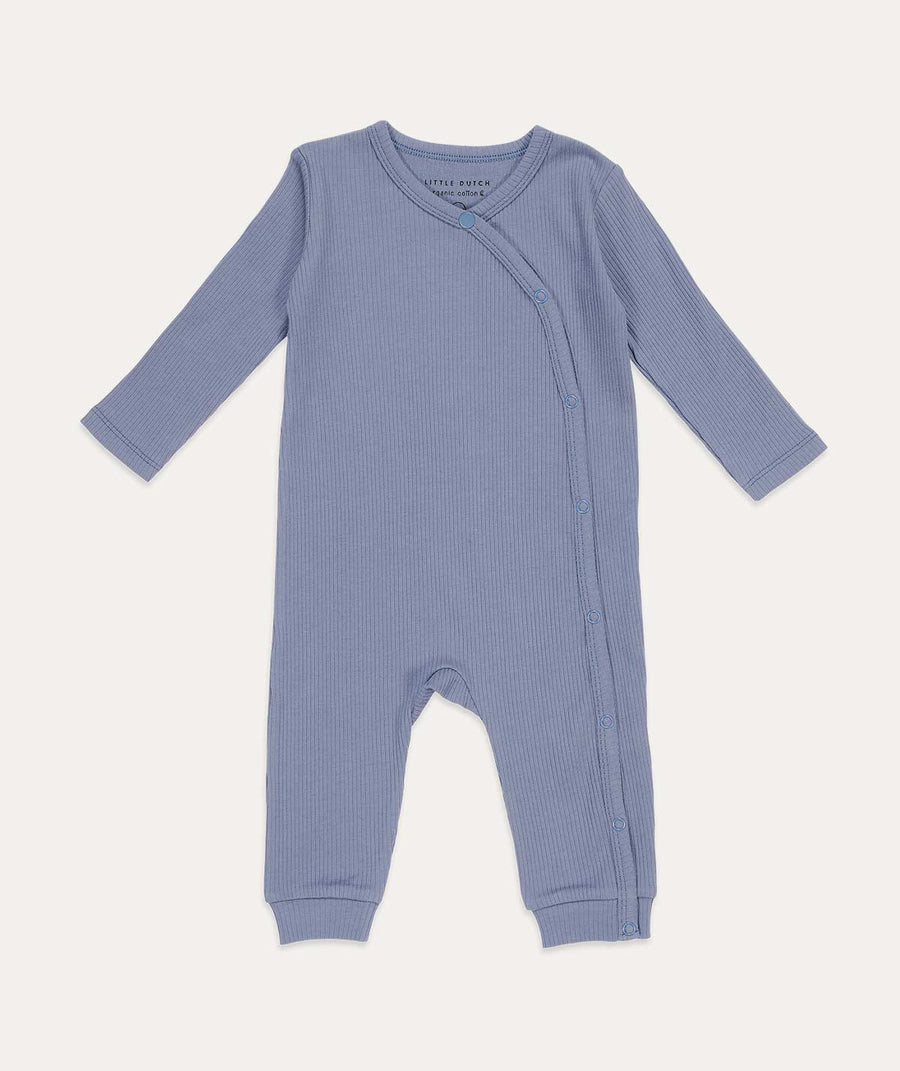 One Piece Wrap Suit Rib - Blue