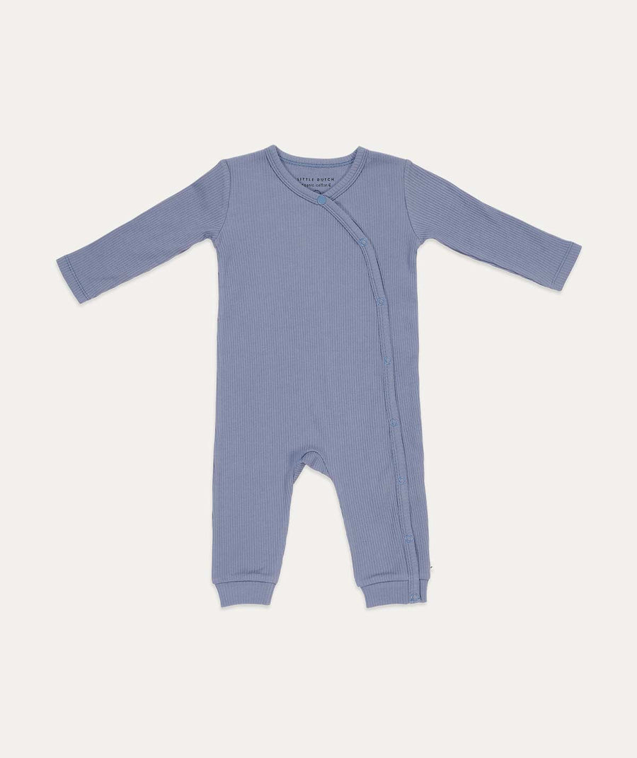 One Piece Wrap Suit Rib - Blue