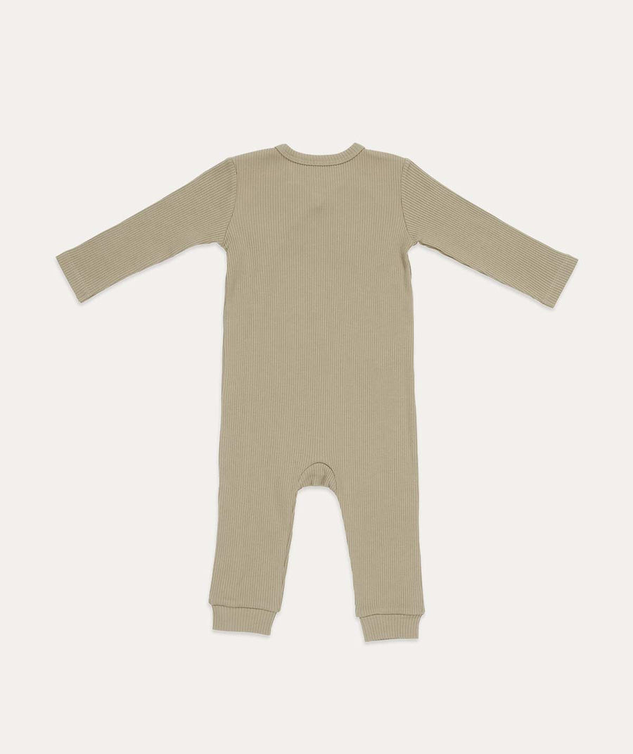One Piece Wrap Suit Rib - Olive