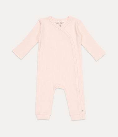 One Piece Wrap Suit Rib - Pink