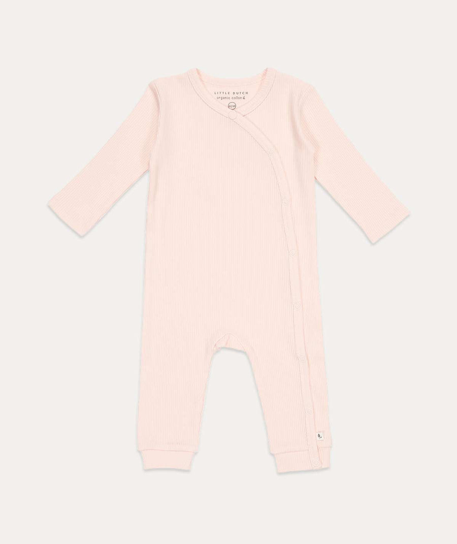 One Piece Wrap Suit Rib - Pink