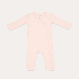 One Piece Wrap Suit Rib - Pink