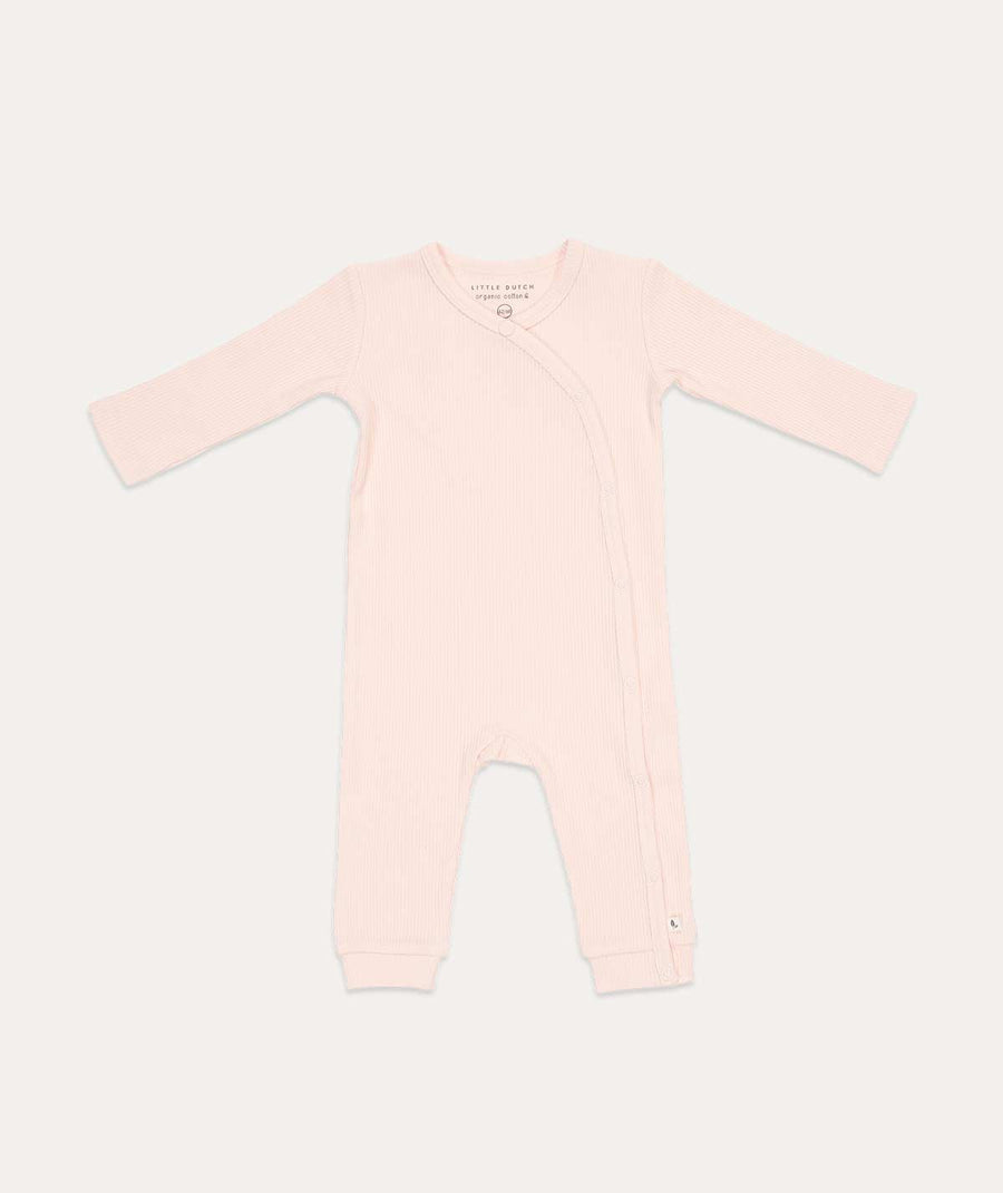 One Piece Wrap Suit Rib - Pink